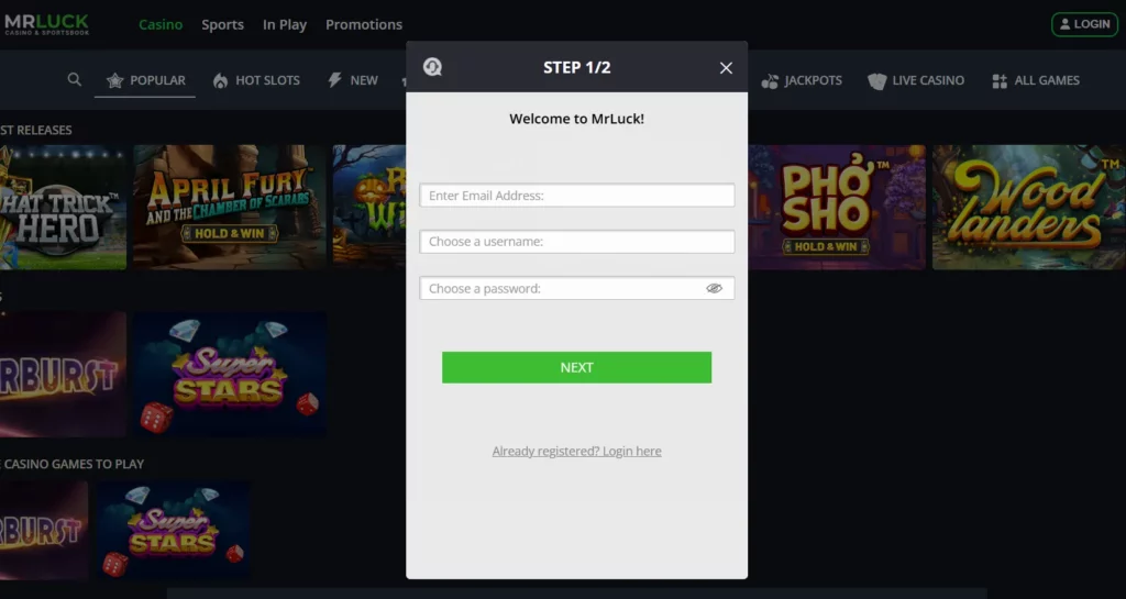 How to Create an Account on MRLuck